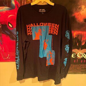 Vintage Y2K Hot Topic X Halloween Michael Myers Long Sleeve Black Shirt XL Rare!